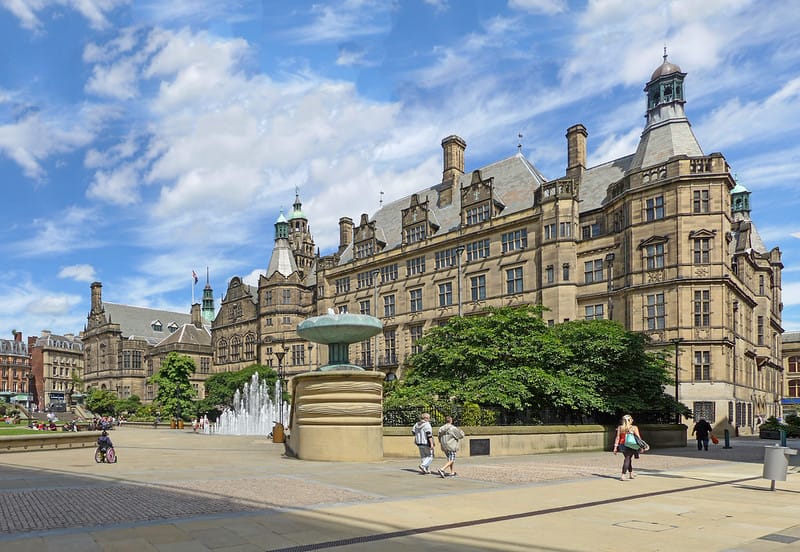 Sheffield city centre in Sheffield